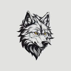 Dynamic Wolf Head Tattoo Vector