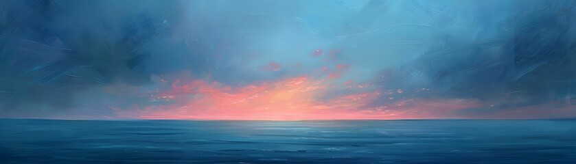 Obraz premium Painted Sunset over Ocean