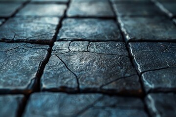 A detailed close-up shot capturing the intricate cracks and textures of blue stone, evoking a sense of age and natural beauty - Powered by Adobe