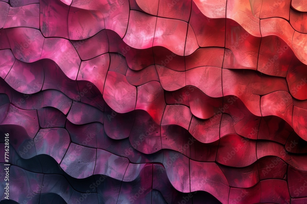 Poster abstract background with fluid wavy pattern in shades of pink, evoking a sense of movement