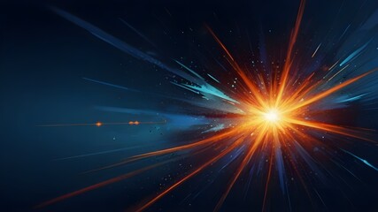 abstract blue background. explosion star. Generative AI