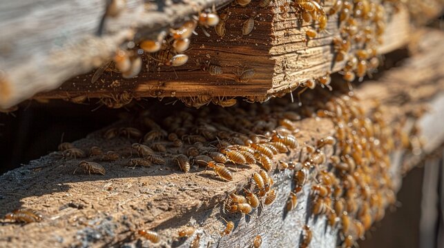  termite bait stations strategically placed around a property, with the lure of the bait enticing termites away from the structure