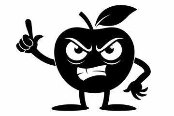 Apple doing an angry face with hand show middle finger vector illustration