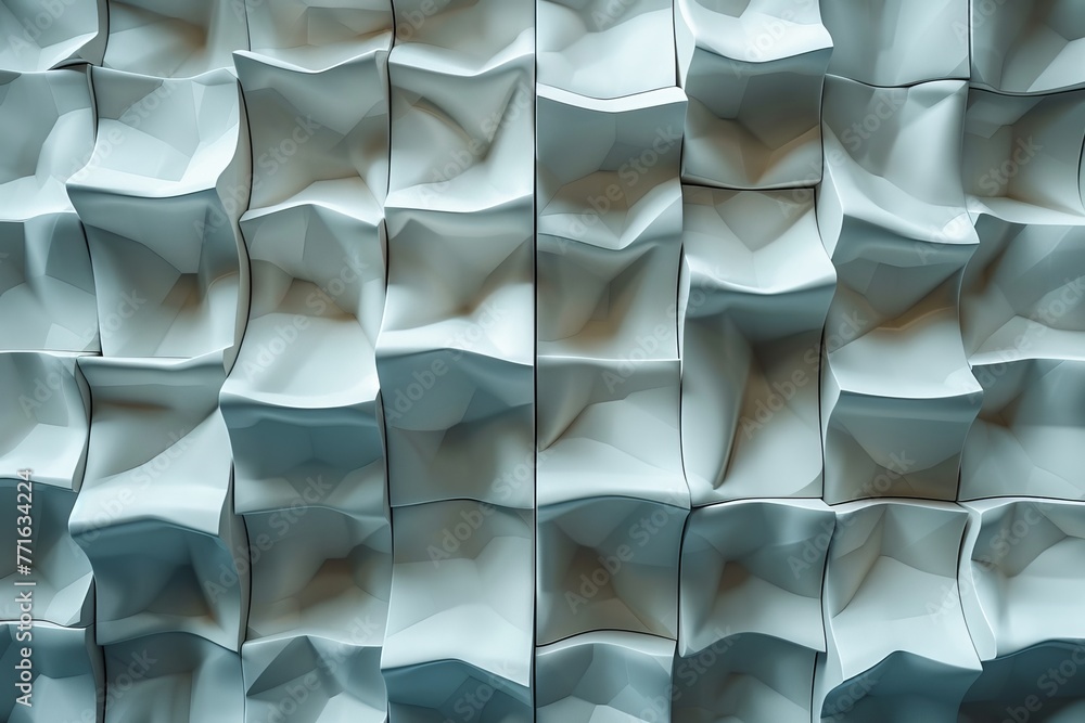 Aufkleber a creative depiction of a three-dimensional, geometric pattern resembling crumpled paper creating a 