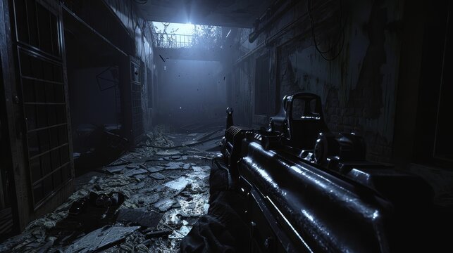 First person perspective, cravings grip, internal battle depicted