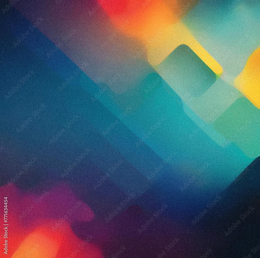 Poster this vibrant, noise-textured artwork captivates with its dynamic shapes and multicolored gradients, 