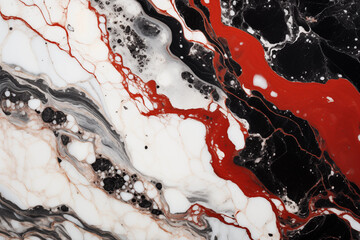 White, black, and red marble background