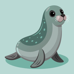 Seal ringed seal animal mascot cartoon vector illustration