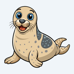 Seal ringed seal animal mascot cartoon vector illustration