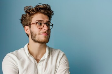 Obraz premium Man With Glasses and White Shirt