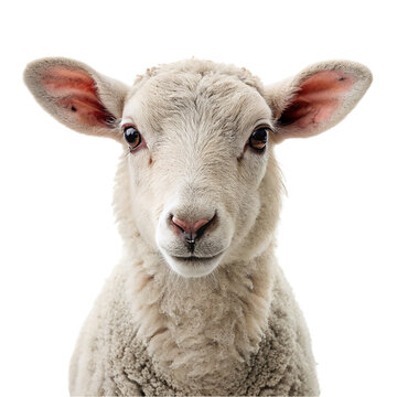 Cute sheep isolated on a transparent background