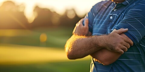 Getting an Elbow Massage at a Golf Course to Alleviate Pain and Improve Performance. Concept Golf Course, Elbow Massage, Pain Relief, Performance Enhancement, Wellness Treatment