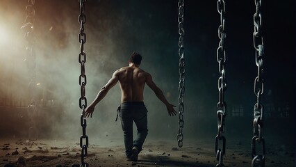 Escape from Restraint: The Chained Man Breaks Free