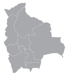 Outline of the map of Bolivia with regions