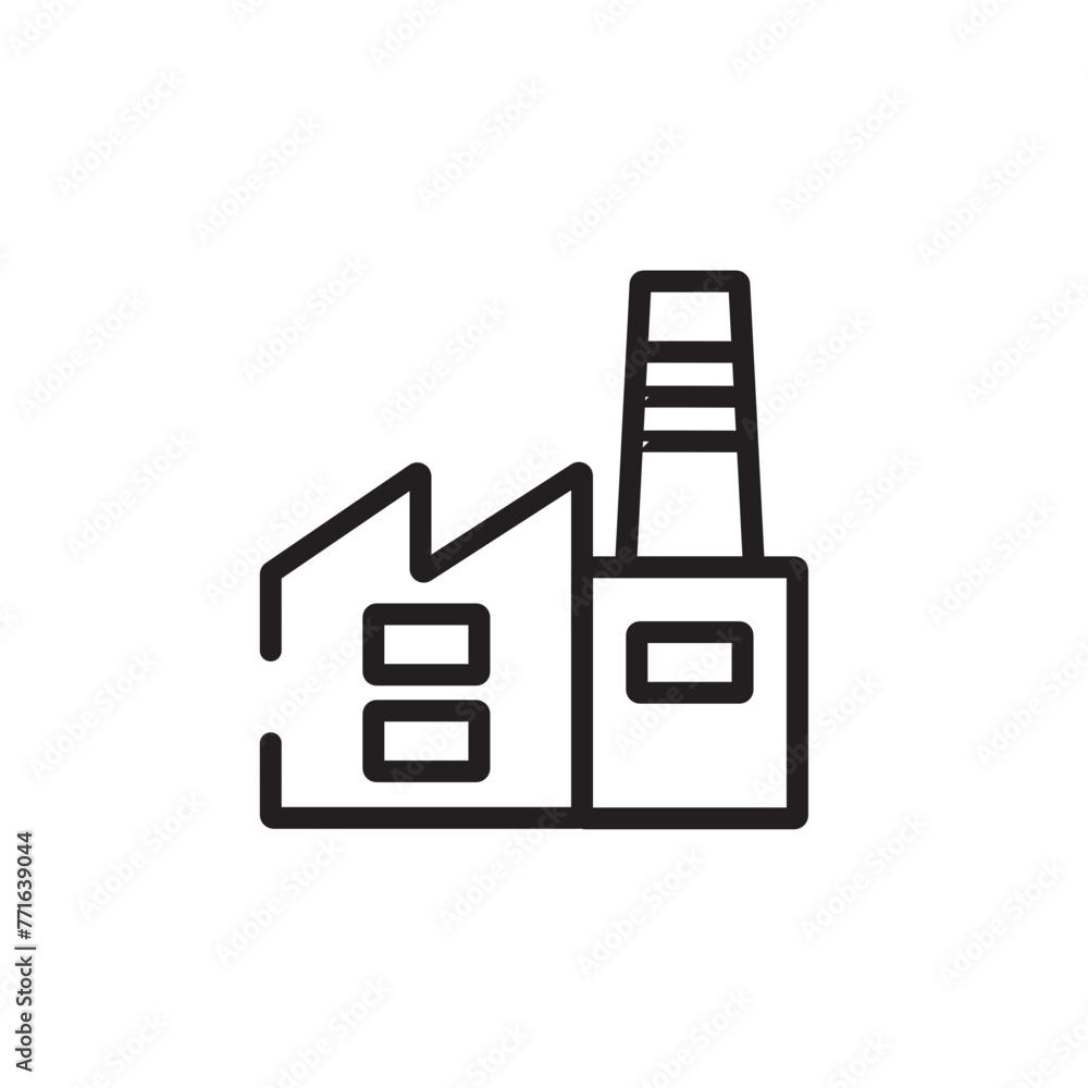 Wall mural Building Industrial Product Line Icon