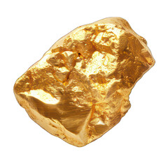 Gold nugget isolated on white created with Generative AI