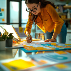 Person working and writing