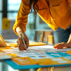 Person working and writing