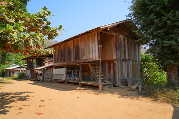 Homes of Kayan refugees in the Huay Pu Keng long-neck ethnic village in the Mae Hong Son province...