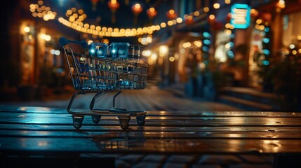 cart in the night, background