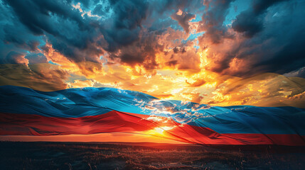 Flag of the Russian Federation - obrazy, fototapety, plakaty
