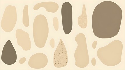 Abstract Shapes and Textures in beige Tones. Artistic Background