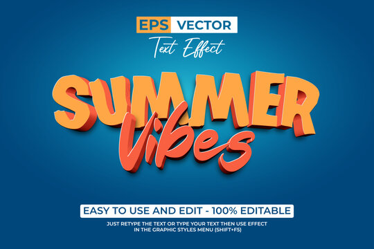 Summer Vibes Editable Text Effect Orange Style.