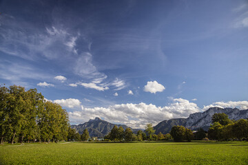 Mountain landscape at Mondsee, Austria