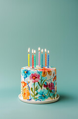 Birthday cake with candles