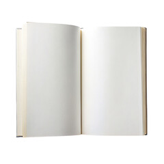Blank book mockup isolated on transparent background.