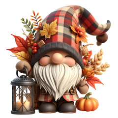 Cute Autumn Fall Gnome clipart Png Design