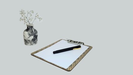 notebook and pen