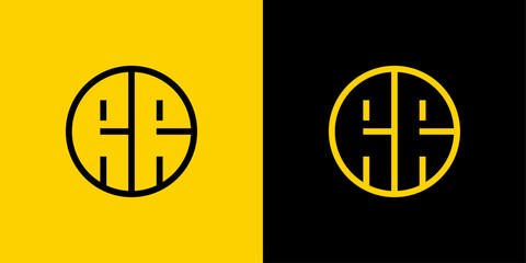 Simple RR Letters Circle Logo, suitable for business with RR initials
