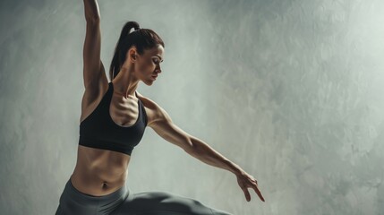 Fototapeta na wymiar Woman doing ballet, studio photo