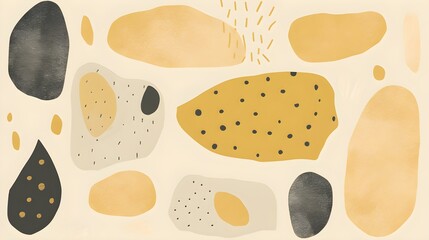 Abstract Shapes and Textures in gold Tones. Artistic Background