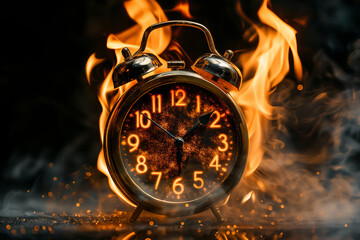 burning alarm clock - obrazy, fototapety, plakaty