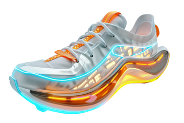Futuristic Running Shoes Isolated On transparent