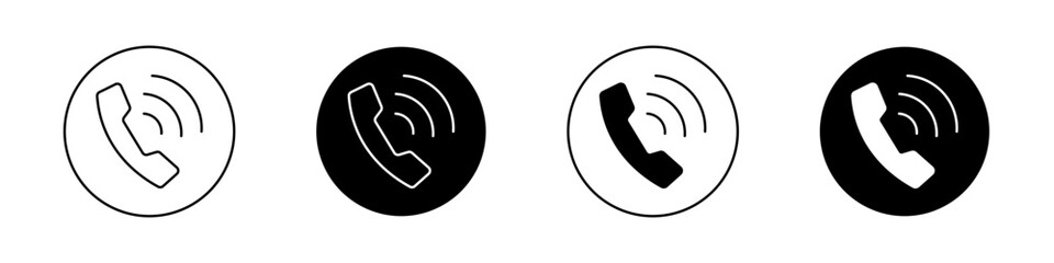 Phone icon set. ringing phone vector symbol. support phone sign.