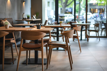 Fototapeta na wymiar cafe tables and chairs