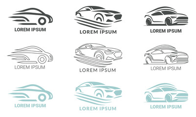 Minimal logotype car illustration design. Simple logo for a company or workshops.