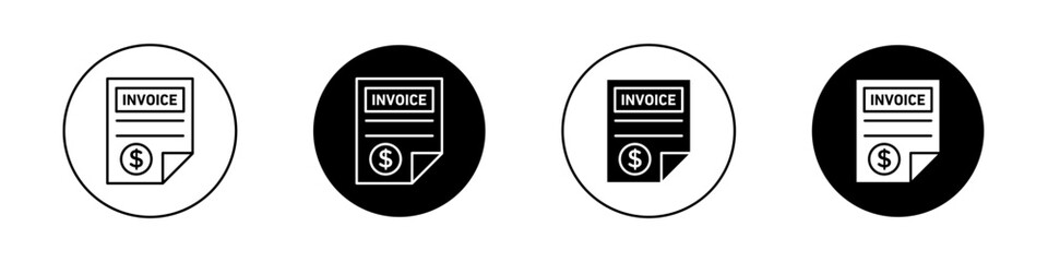 File invoice icon set. bill account receipt vector symbol. business financial tax sign. order invoice symbol.