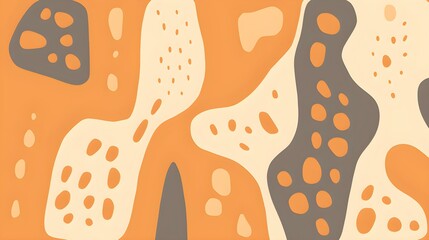 Abstract Shapes and Textures in light orange Tones. Artistic Background