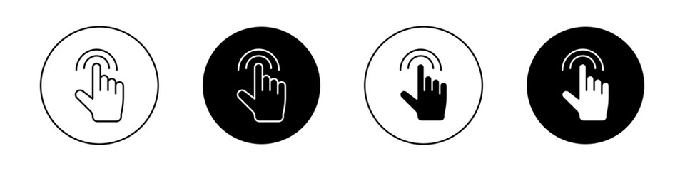 finger icon set. hand pointing cursor vector symbol. mouse tap sign. press hand mouse cursor icon set.