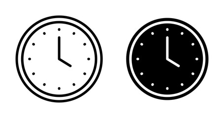 Clock icon set. work schedule vector symbol. deadline watch sign. - obrazy, fototapety, plakaty