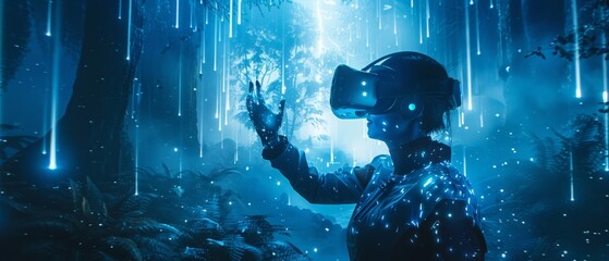 Gamers VR journey into an unreal sci fi realm with alien worlds and futuristic tech