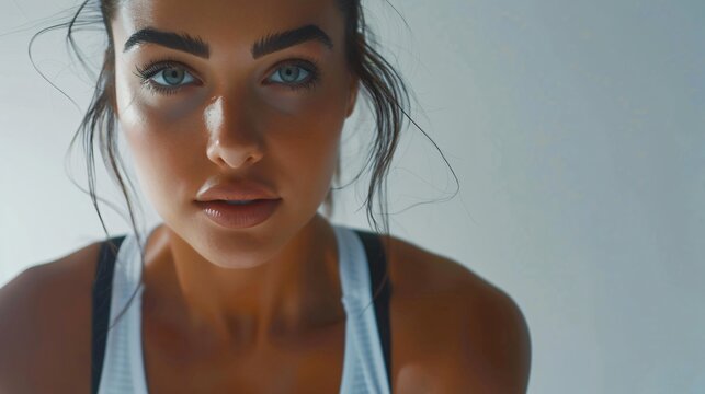 fit person in photo studio