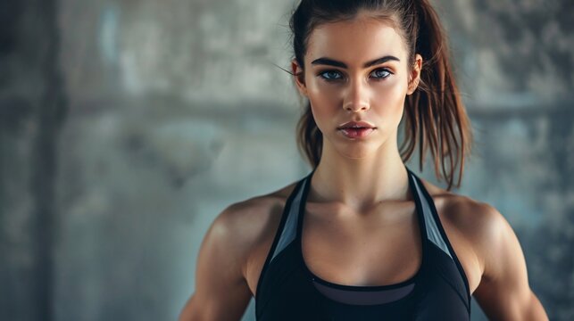 fit person in photo studio