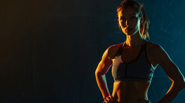 fit person in photo studio