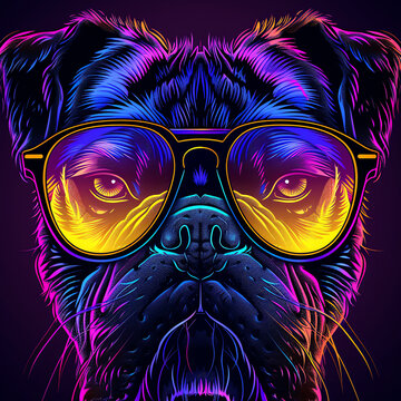 bulldog illustration, AI generated