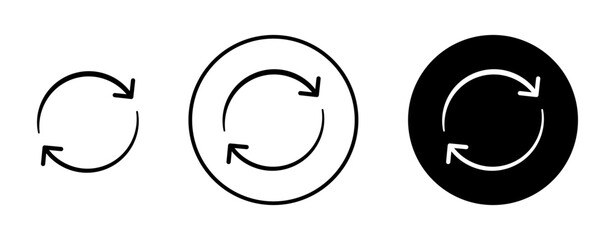 Refresh icon set. Rotation arrow icon. Repeat, reload, or redo symbol in black and blue color. - obrazy, fototapety, plakaty